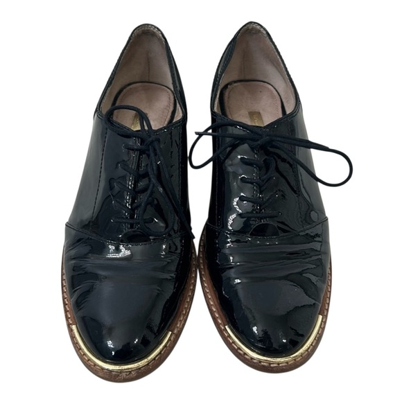 Louise Et Cie Gold Tip Patent Leather Lo-Franny Oxfords Size 9.5 - Picture 3 of 10